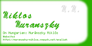 miklos muranszky business card